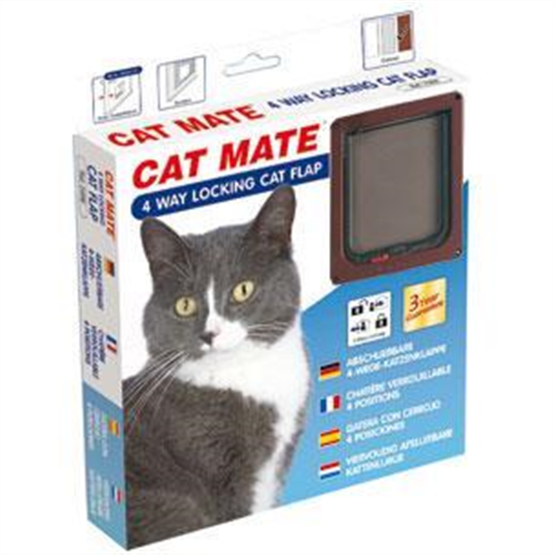 CAT MATE PORTE POUR CHAT 4-POS.BRUN