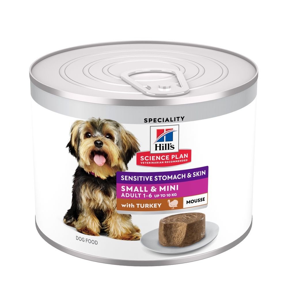 Adult Sensitive Stomach & Skin Mousse Small & Mini with Turkey 200g cs