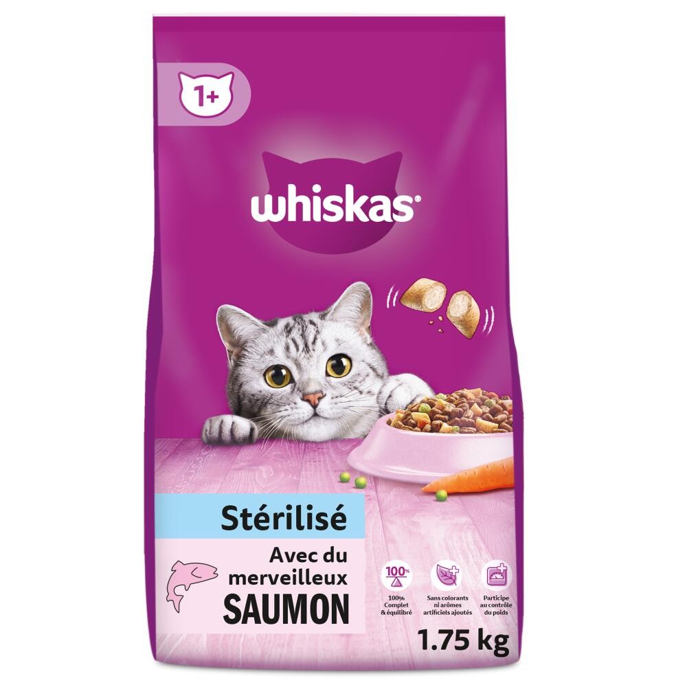 Whiskas Dry 1,75kg Sterile 1+ Zalm