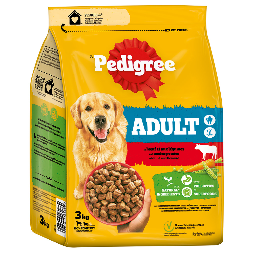 Pedigree Dry 3kg Adult Boeuf&Légumes