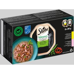 Sheba Tray Sélection Mix Poisson&Volaille avec Légumes en Sauce 12x85g