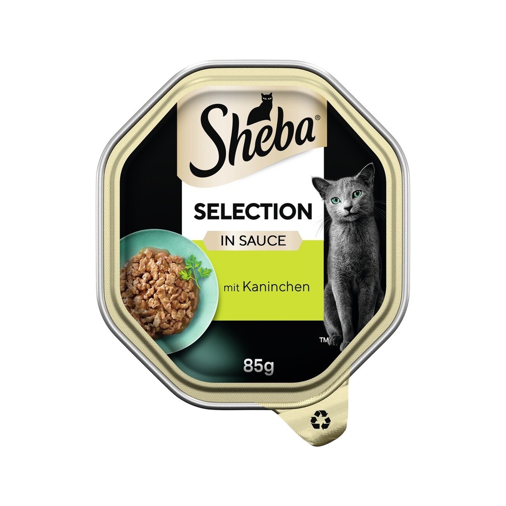 Sheba Tray Sélection Mix Volaille, Truite & Lapin avec Légumes en Sauce 12x85g