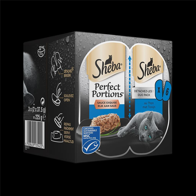 Sheba Perfect Portions Luxe paté Tonijn 3x(2x37,5g)