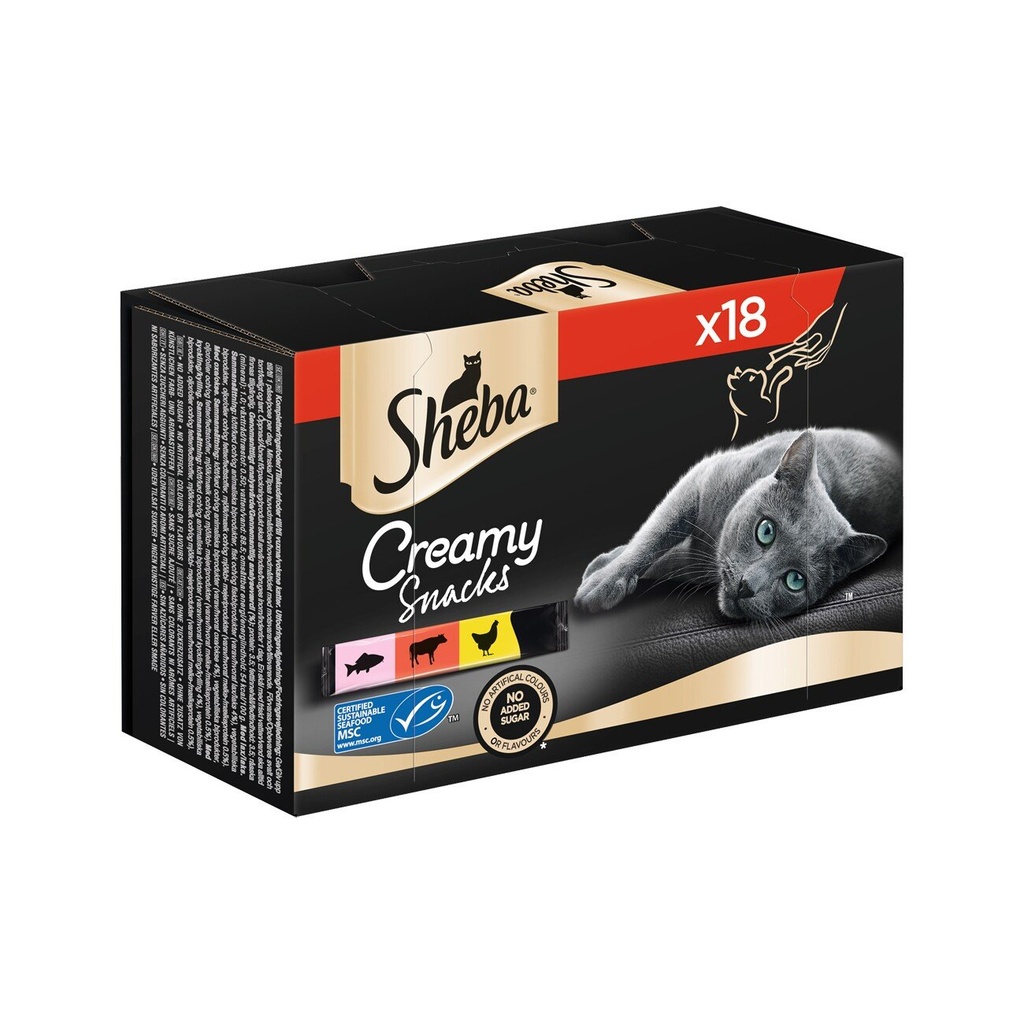 Sheba Creamy Snacks Poulet&Saumon 9x12g