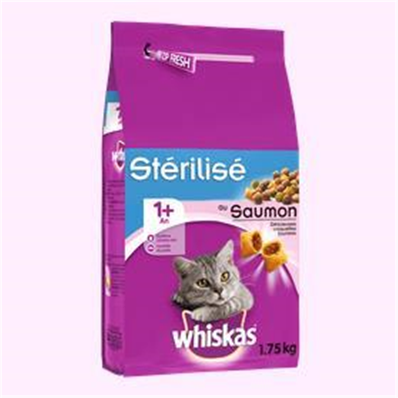 Whiskas Dry 1,75kg Sterile 1+ Zalm