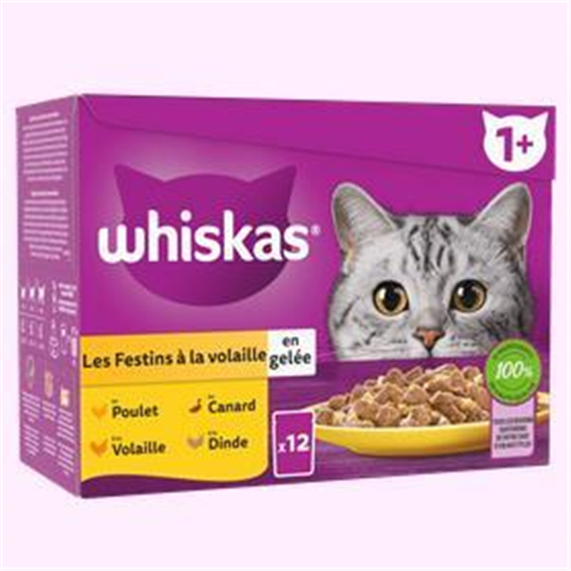 Whiskas Pouch 12x85g Poultry Adult