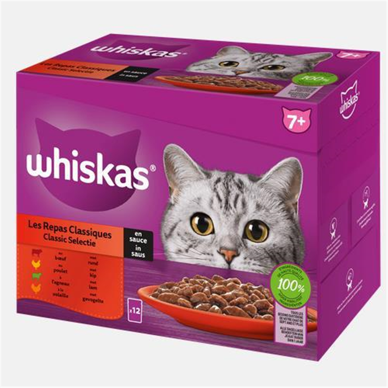 [MALA_203624] Whiskas Pouch 12x85g Classic 7+