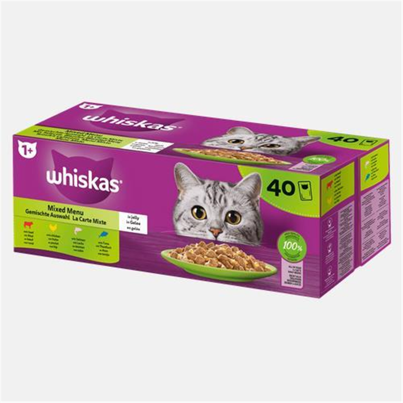 [MALA_203605] Whiskas Pouch 40x85g Mixed Selection in Jelly 1+