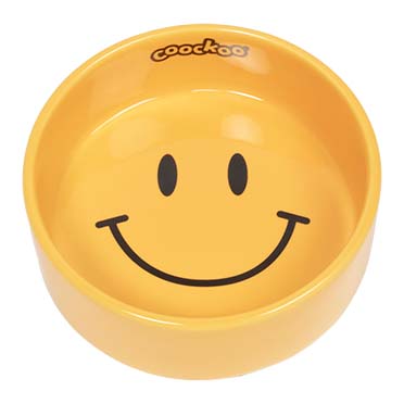 [LARO_621/485002] Mangeoire SMILEY S-430ml-13.5x13.5x5cm jaune