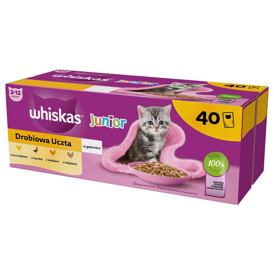 Whiskas Pouch Poultry Junior 40P Chunks in Jelly