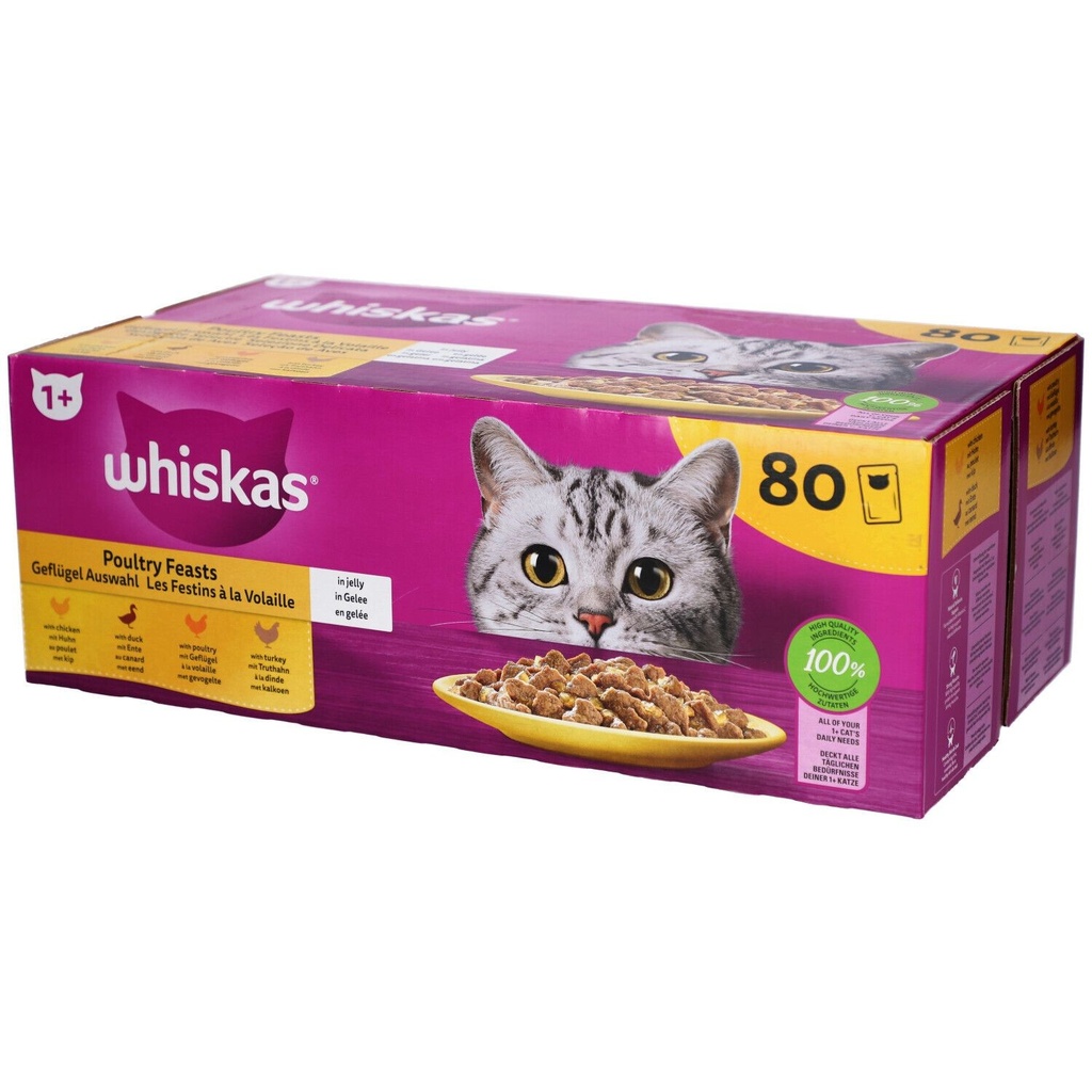 [MALA_203635] Whiskas Poultry Adult 1+ 80X85G STANDARD