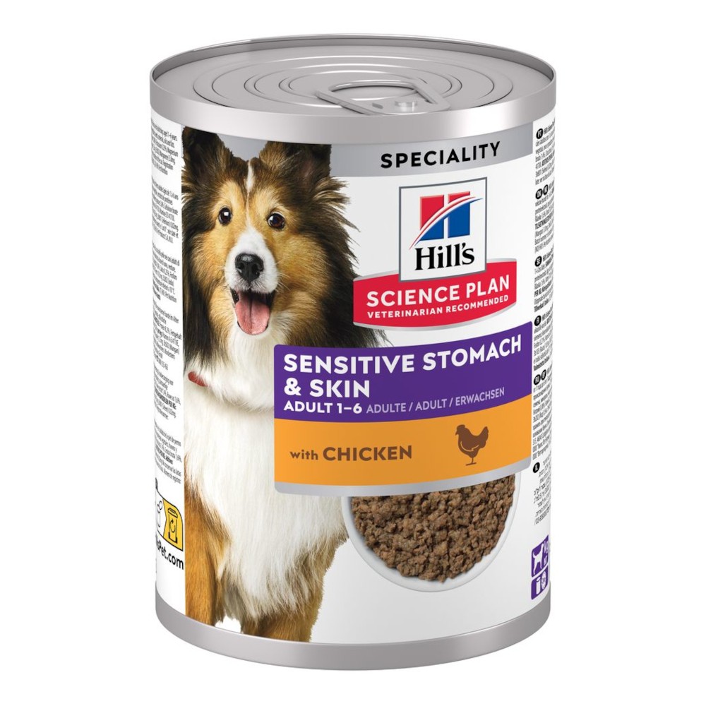 Hill's Science Plan - Adult Sensitive Stomach & Skin with Chicken & Vegetables 370g cs