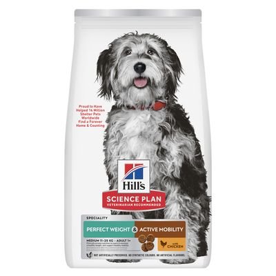 Hill's Science Plan - Adult Perfect Weight & Active Mobility Medium with Chicken 12kg