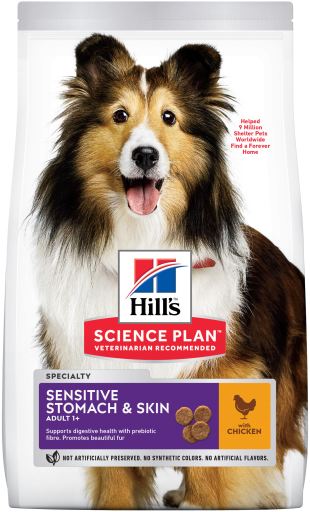 Hill's Science Plan - Adult Sensitive Stomach & Skin Medium & Large with Chicken 2,5kg