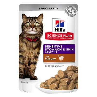 [HILL_608973] Hill's Science Plan - Adult Sensitive Stomach & Skin Turkey 85g cs
