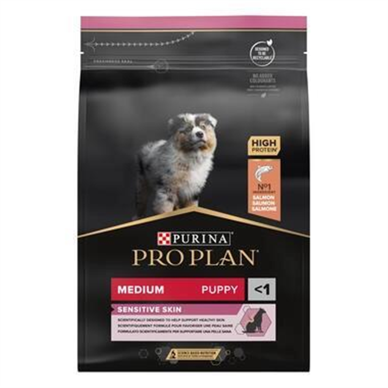 PRO PLAN Dog Medium Puppy Sensitive Skin Zalm-Saumon 12kg