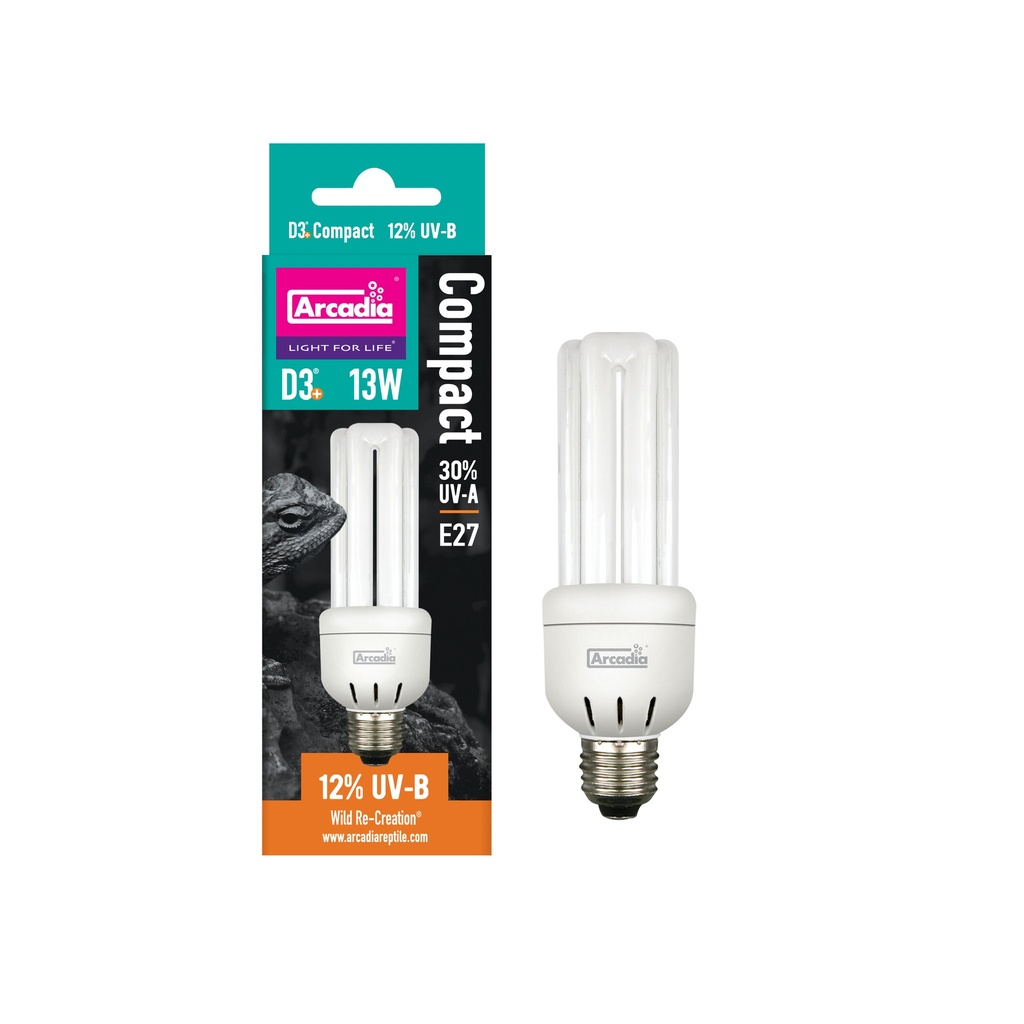[AQDI_R2100285] ARCADIA MINI TRIPLE U D3+ 12% SCREW IN COMPACT 13 WATT
