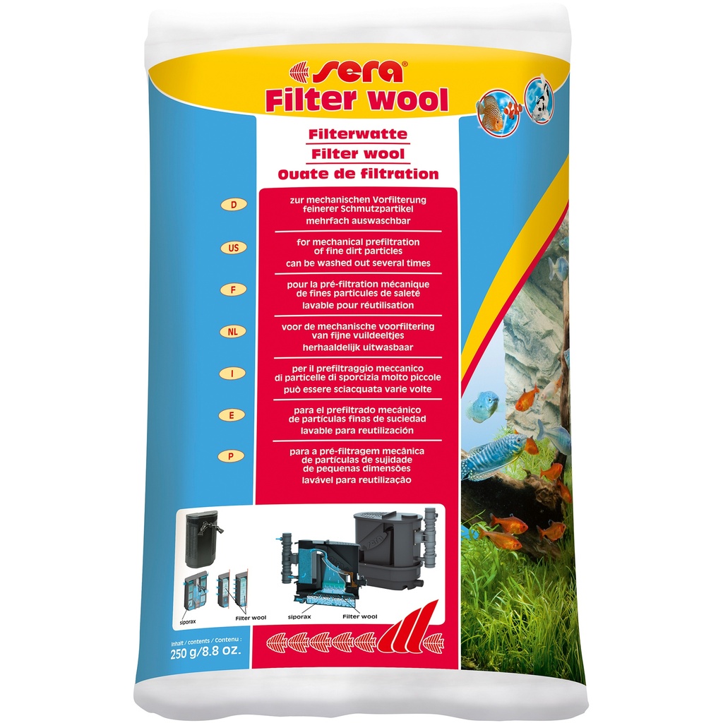 [SERA_08463_42896] ouate de filtration sera 250 g