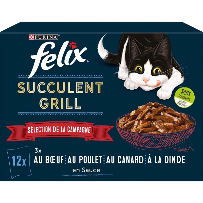 FELIX 12X80G SUCCULENT GRILL SÉLECTION DE LA CAMPAGNE (VIANDES)