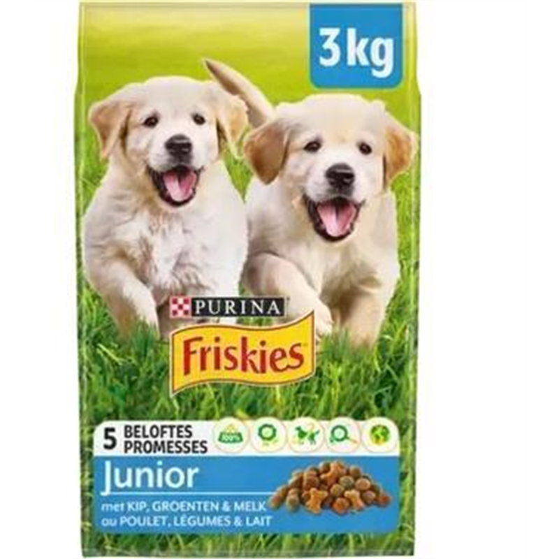 FRISKIES DOG 3KG JUNIOR AU POULET, AU LAIT ET AUX LEGUMES