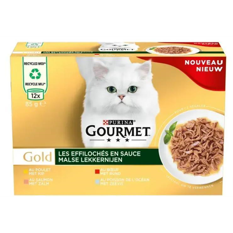 GOURMET GOLD 12X85G LES EFFILOCHÉS EN SAUCE