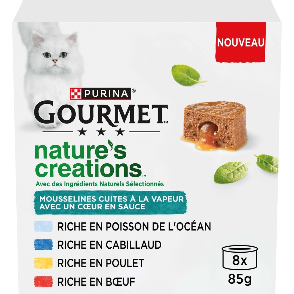 GOURMET NATURE'S CREATION 8x85G CŒUR EN SAUCE