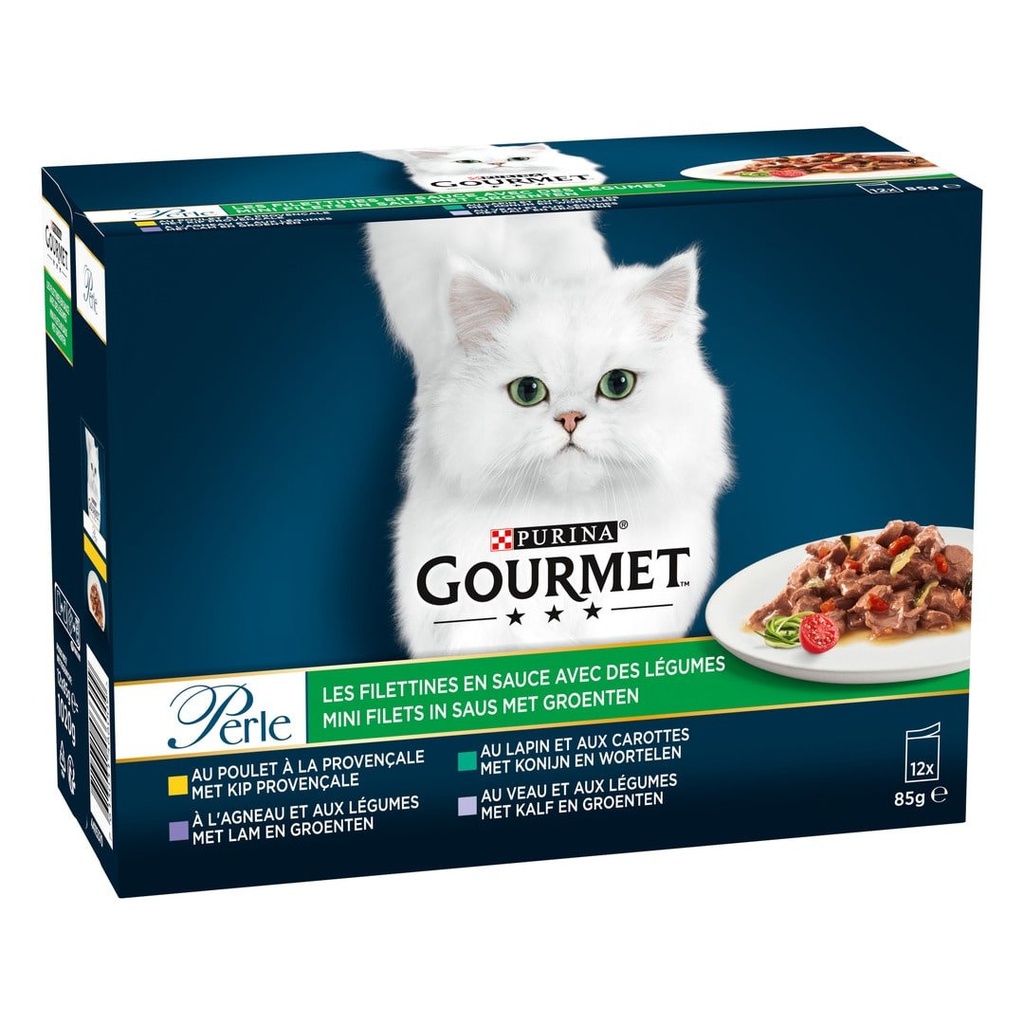 GOURMET PERLE 4X85G FILETTINES AVEC DES LEGUMES