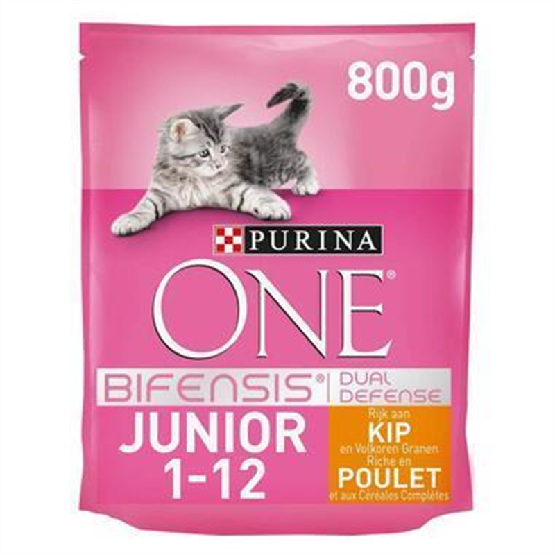 ONE BIFENSIS 800G JUNIOR RICHE EN POULET ET AUX CÉRÉALES COMPLÈTES