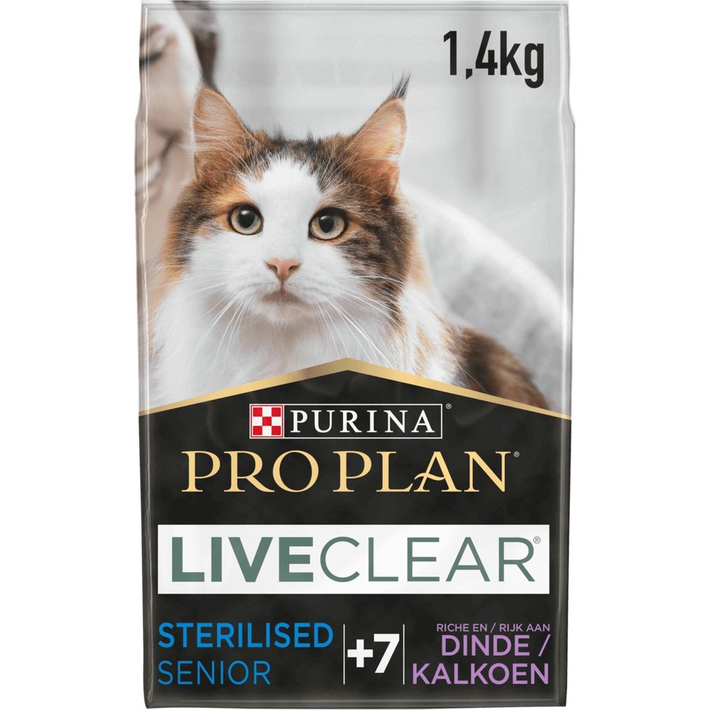 PRO PLAN Cat Live Clear Sterilized Senior Kalkoen-Dinde 1,4kg