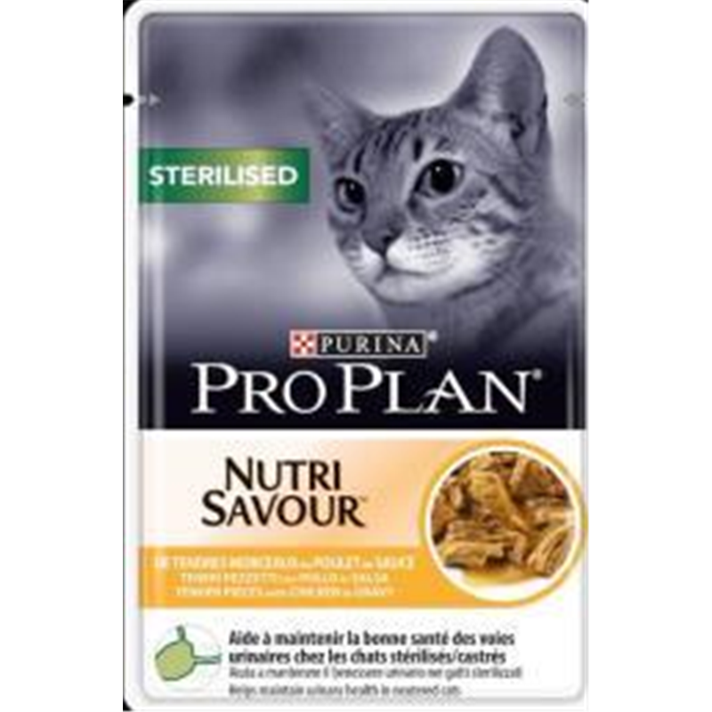 PRO PLAN Cat Sterilised Adult Maintenance Kip in saus - Poulet en sauce 85g