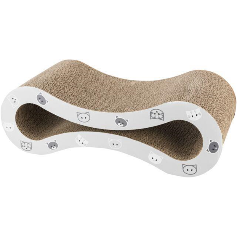 Griffoir vague Mimi, en carton, catnip, 48 × 16 × 22 cm, gris