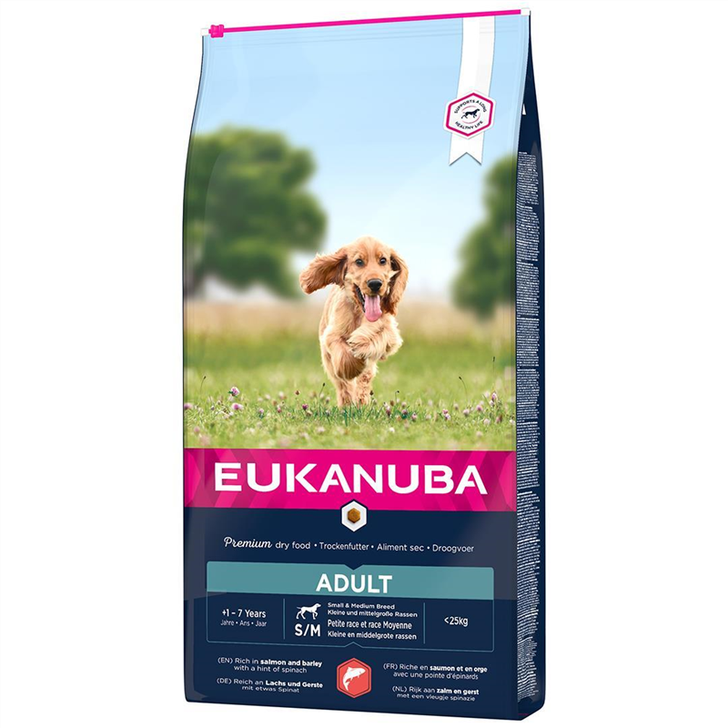 EUKANUBA Euk dog adult sm&med salmon 12KG
