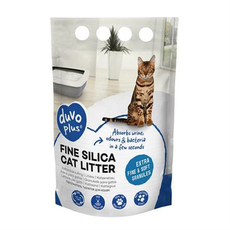 Duvoplus Premium Silica Fine litière 0,5-1,5mm - 5L - 2kg blanc