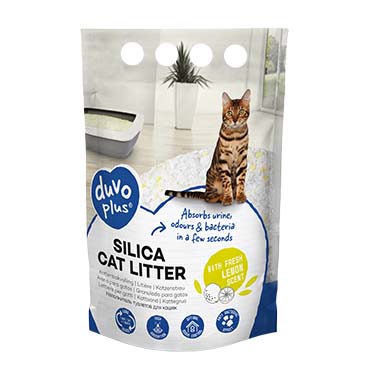 Duvoplus Premium Silica litière citron 1-8mm - 5L - 2kg jaune/blanc