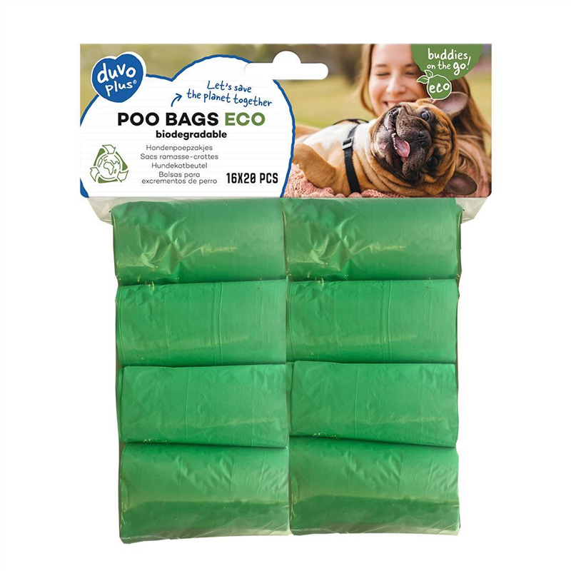 Duvoplus Sacs ramasse-crottes ECO biodegradable 16x20st - 23x33,3cm vert