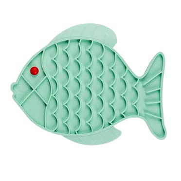 Duvoplus Tapis à lécher poisson 23,5x18,5x0,8cm vert