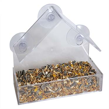 Duvoplus Mangeoire de fenêtre Paris pour oiseaux ciel 15x7,3x15,3cm transparent