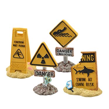 Aqua Della Warning signs 7,9x4,3x8,3cm - display couleurs mélangées