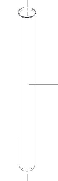 Tube Quartz D44 x 398 avec rebord