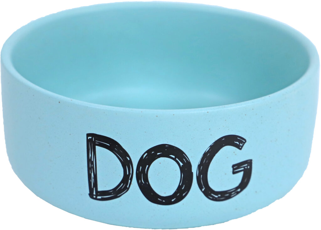 BOL DE NOURRITURE EN PIERRE POUR CHIEN BLEU MENTHE 16 CM