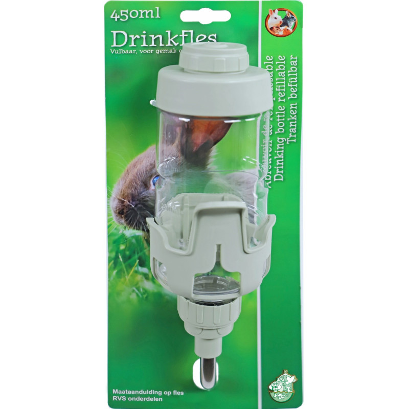 BOUTEILLE D’EAU REMPLISSABLE + SUPPORT + Bec en acier inoxydable 450 ML