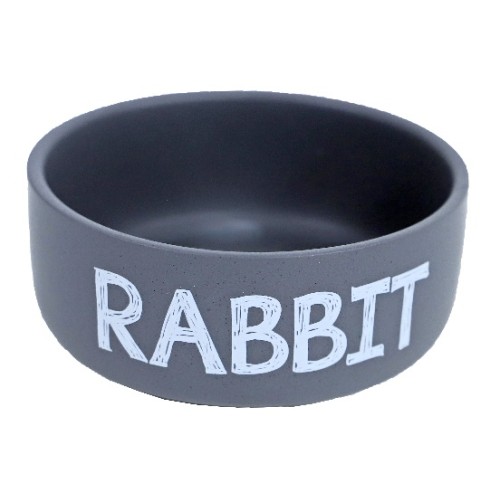 BOL DE NOURRITURE STONE RABBIT GRIS MAT 12 CM