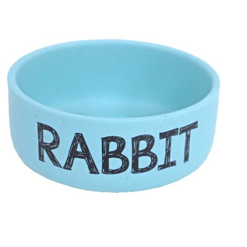 BOL DE NOURRITURE STONE RABBIT MAT MINT BLUE 12 CM