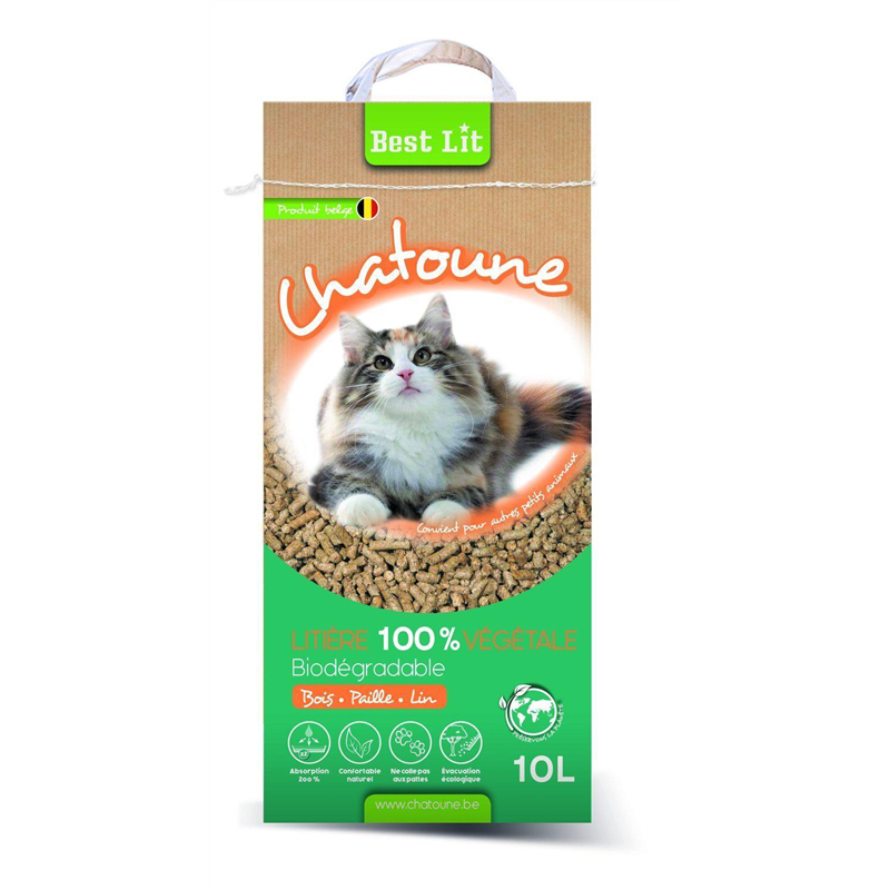 CHATOUNE 10L LITIERE VEGETALE LIN/PAILLE/BOIS BESTLIT