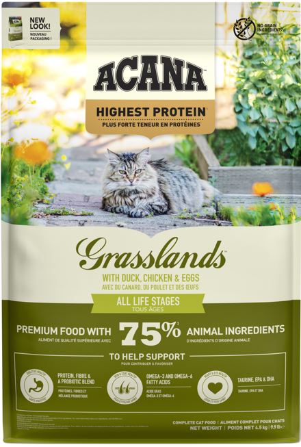 Acana Highest Protein Cat grasslands duck, chicken & egg 4,5kg