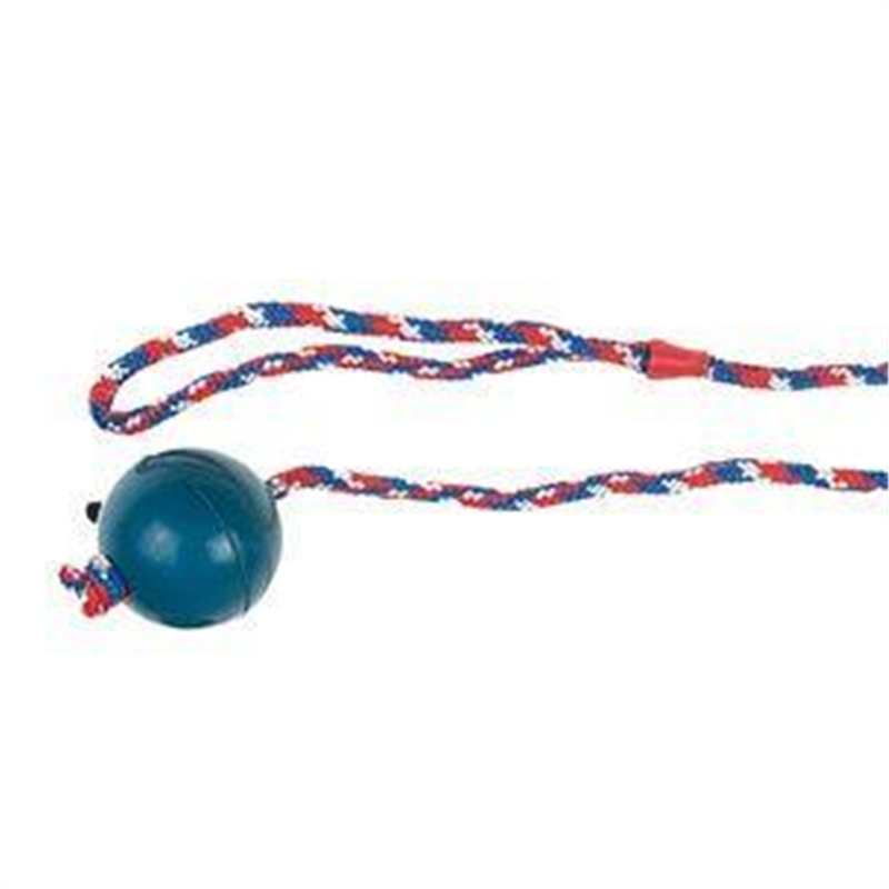BALLE EN CAOUTCHOUC 6,3CM AVEC CORDE ASSORTIMENT