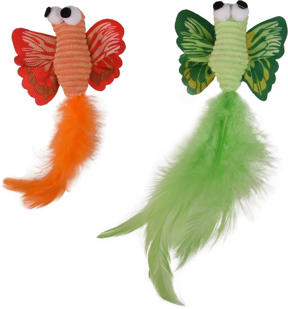 [FLAM_560896] JCHAT PAPILLON ALEA VERT/ORANGE 17CM