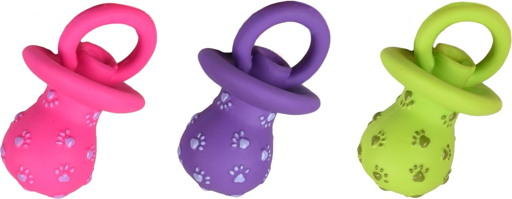 JOUET POUR CHIEN LATEX PRET TETINE ASS 3 COULEURS 12CM