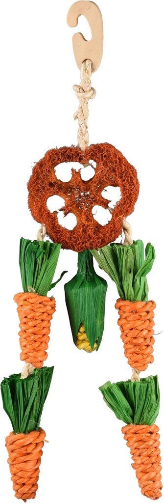 JR LEGOU PENDENTIF CAROTTE MULTI + LUFFA 32CM