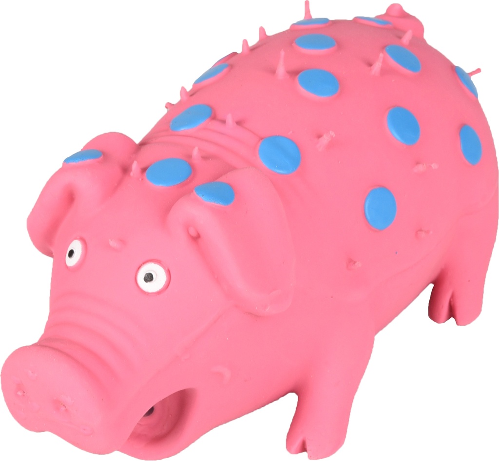 LATEX COCHON AVEC POINTS ROSE 18CM